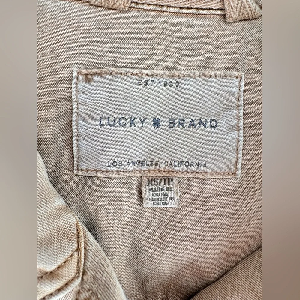 LUCKY BRAND Lightweight Utility Jacket Button Front Shacket Camel Tan Women's XS